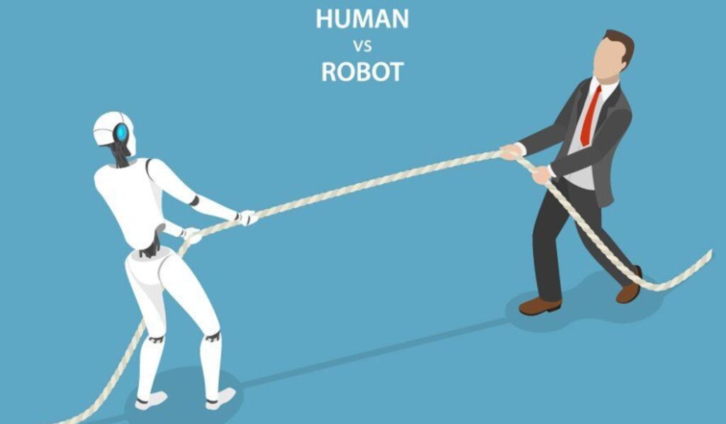 image representing AI and human in blog post